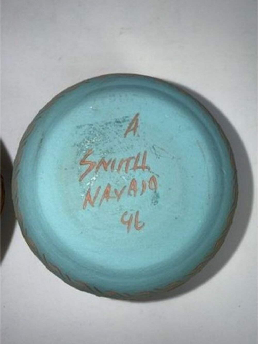 2 Navajo Indian Hand Etched & Painted Clay Pottery Vases by artist A Smith - Picture 10 of 10
